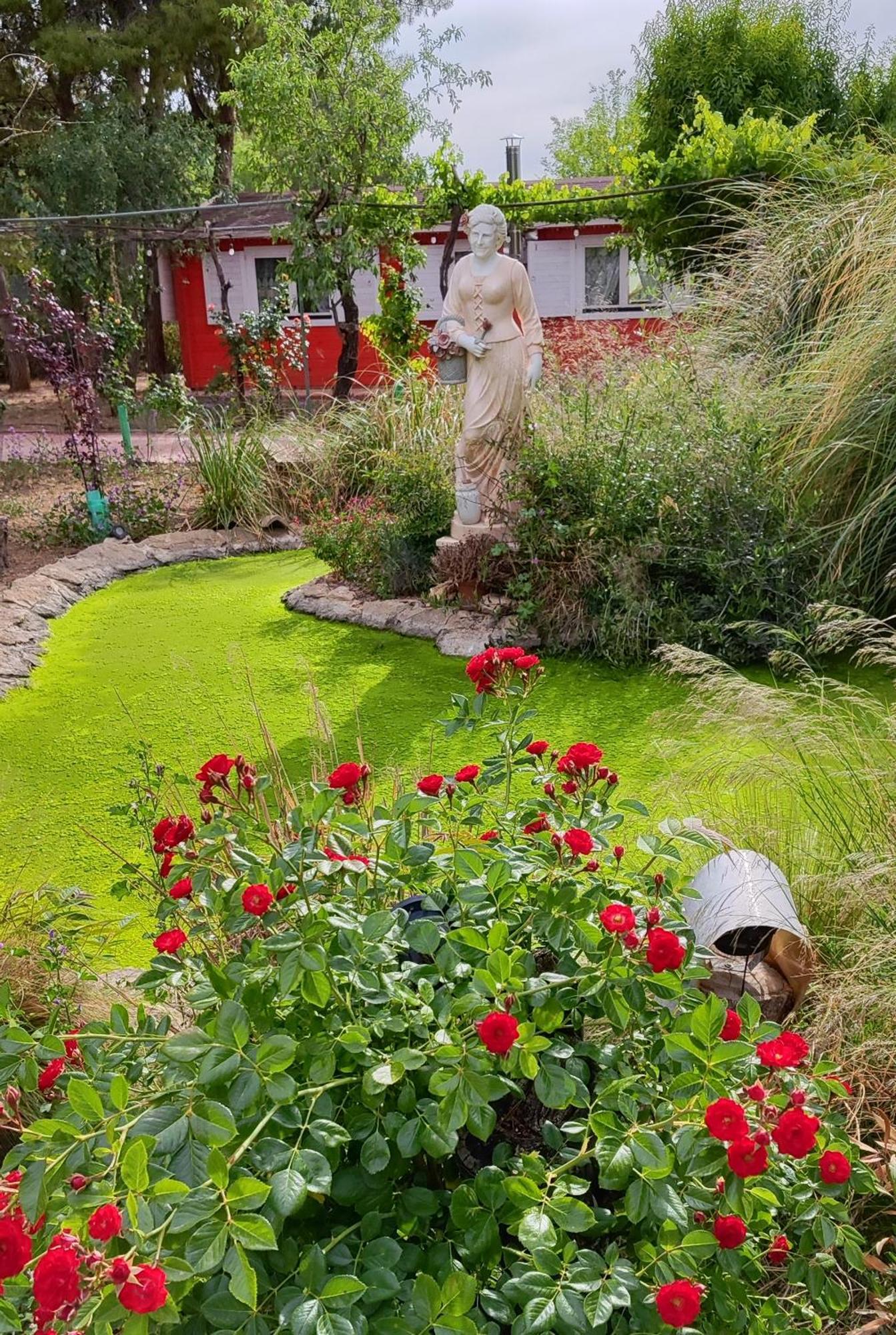 Refugio Madera Estilo Arabe Con Estatuas, Estanques Y Un Pequeno Zoo Casa rural